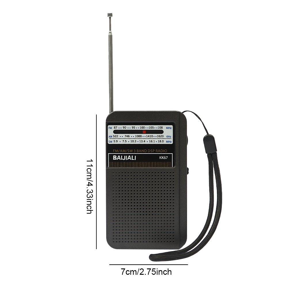 Radio AM FM portatile Ricevitore portatile di alta qualità Altoparlante incorporato con cuffie standard da 3,5 mm Radio di emergenza: Blu
