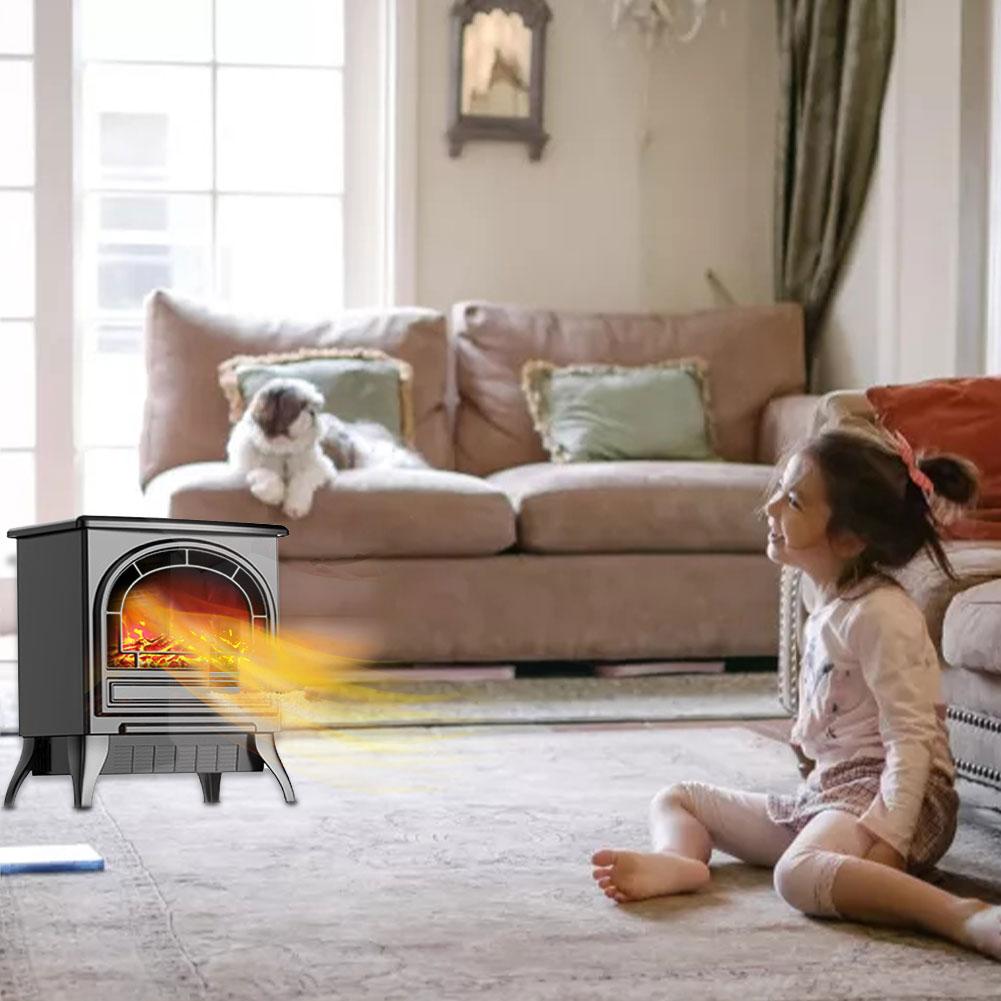 Chimenea eléctrica de 350mm x 222mm x 422mm, 1800W, calentador empotrado móvil para el hogar, simulación de llama 3D