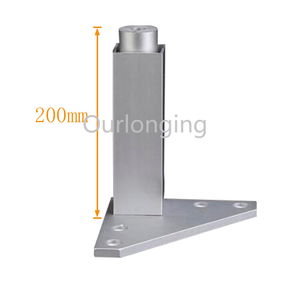4PCS 200mm Adjustable Silver Aluminum Alloy Triangle Base Furniture Legs Cabinet Sofa Feet