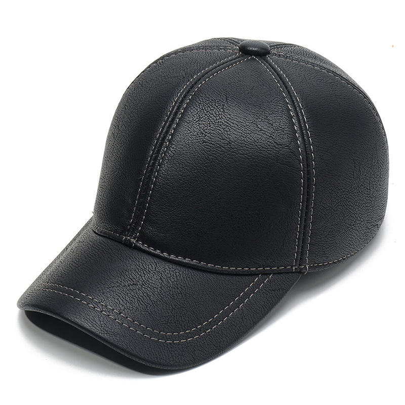 Orejeras de cuero PU de , gorros abrigados de invierno, sombreros para hombre a prueba de viento, a prueba de lluvia, gruesas, de piel sintética, gorras de bombardero en blanco para hombre