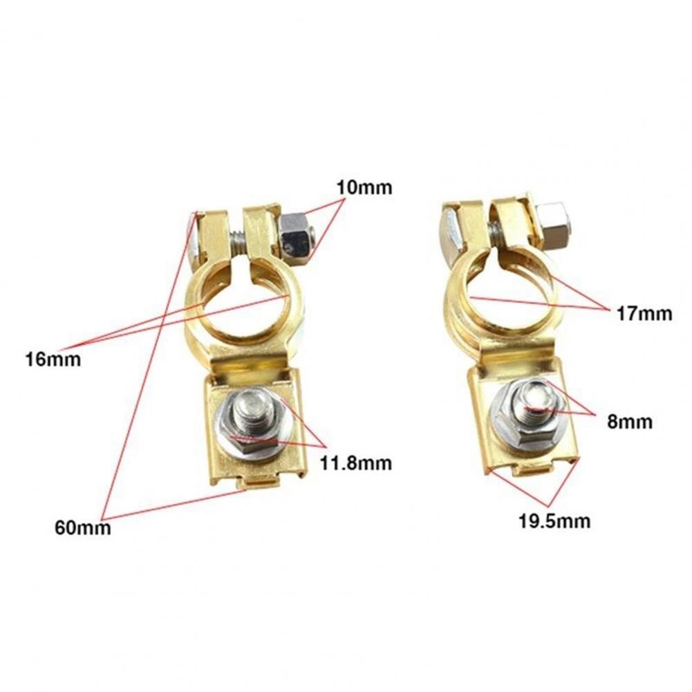 50% SALES! 2Pcs Terminal Clamp Easy to Install Long Service Life Metal Terminal Clamp