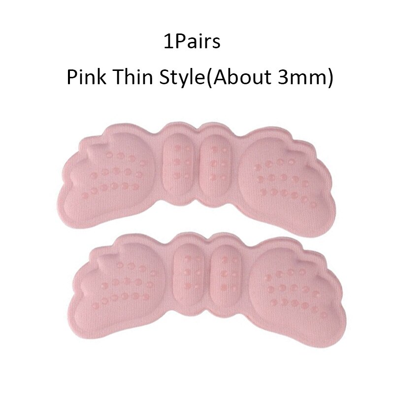 1 Paar Hoge Hak Inlegzolen Vlinder Aanpassen Grootte Hak Liner Grips Protector Sticker Hak Pad Voetverzorging Anti Hoogte Blijven hak Pads: Pink Thin