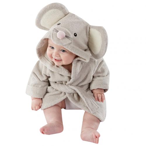 Cute animal shape baby bath towel baby bathrobe cotton children bathrobe moon photo clothes Bathrobe Bath Towel: Mouse