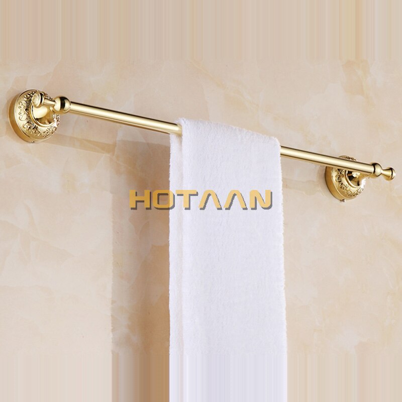 Guldfarvet håndklædestativ blomst udskåret håndklædestang badeværelse tilbehør produkter massiv håndklædeholder vægmontering toalleros de barra