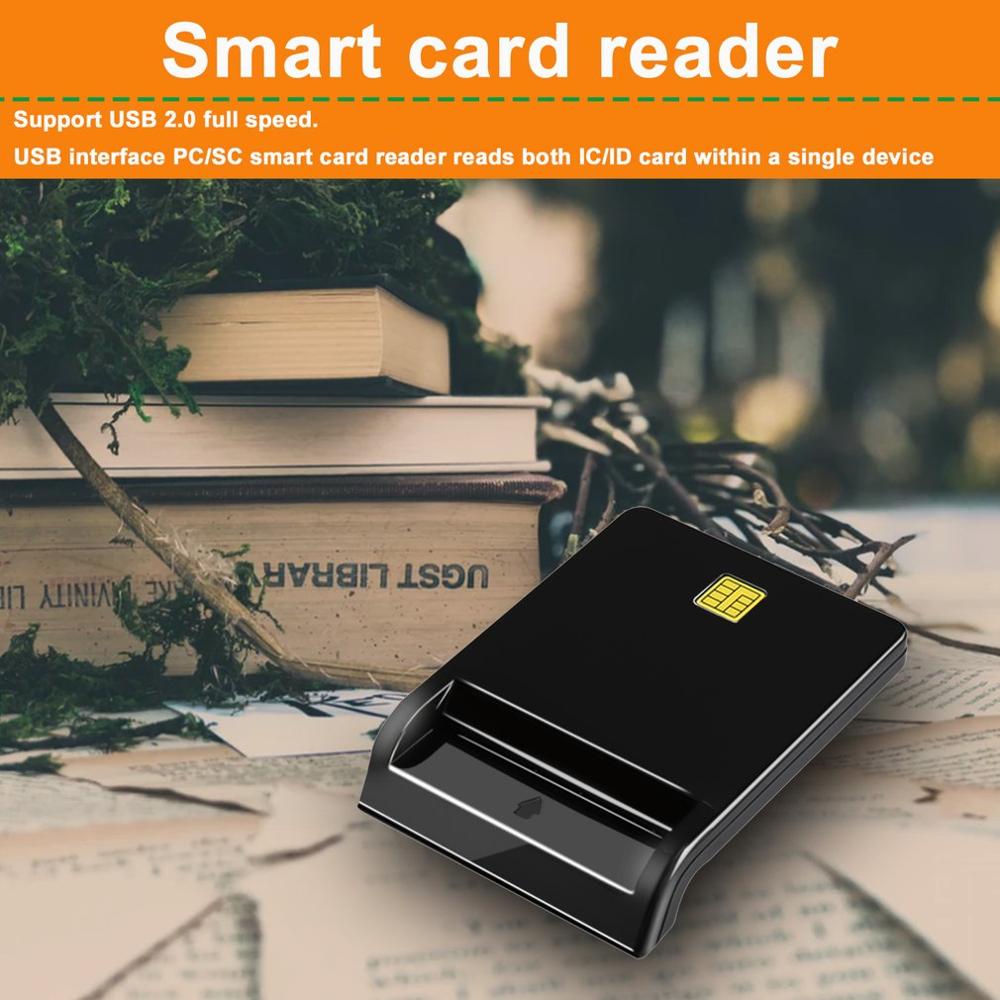 USB 2.0 Smart Chip Card Reader Flash Multi Memory Card Reader IC / ID Card Reader Plug And Play For PC Card Reader Adapter