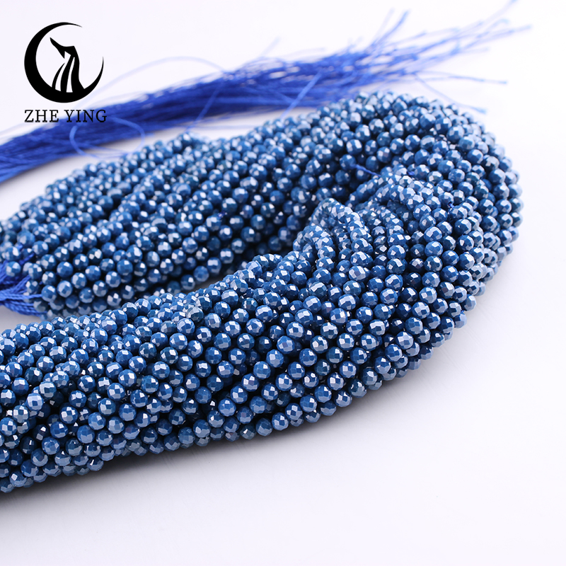 Zhe Ying 3mm Faceted Dark Blue Zircon Beads Small AAA Cubic Zirconia Beads for Bracelet Making DIY Jewelry Accessories: WHITE