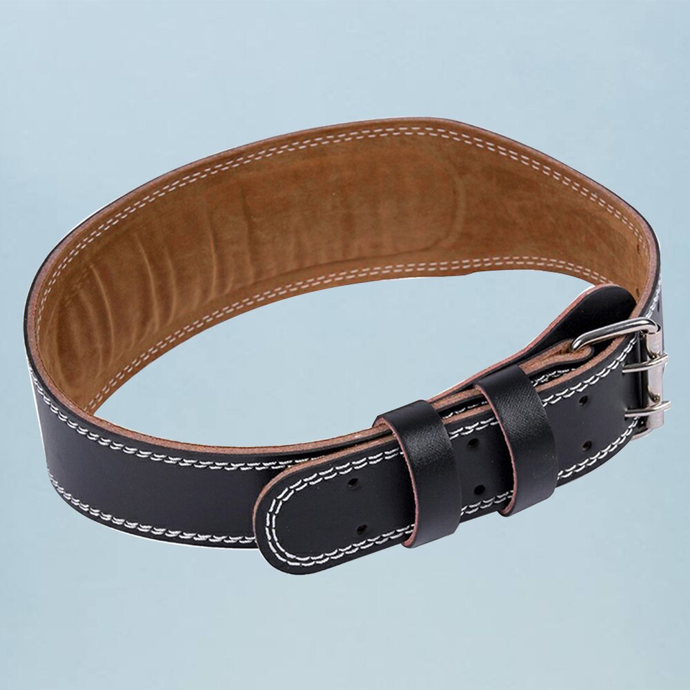 PU Leather Braces Support Belt Back Waist Protective Belts Strap for Fitness Hard Weightlifting (Black, Size)