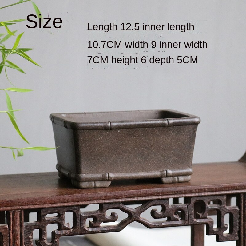 YiXing Purple Sand Flower Pot Bonsai Succulent Flower Pot Chinese-Style Home Flower Pot Desktop Decorative Flower Pot LC485: color21