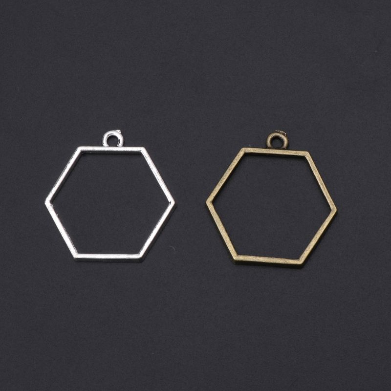 5Pcs Hollow Frame Open Back Bezel Pendant UV Resin Pressed Flower Jewelry Making B95F