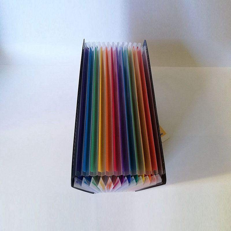 12 Pockets Expanding Files Folder/ A4 Expandable File organizer/ Portable Accordion File Folder/ High Capacity Multicolour Stand