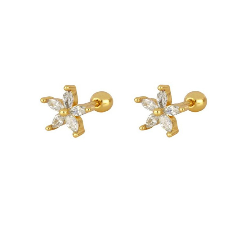 TIANDE-pendientes colgantes de cadena larga para mujer, Color dorado, Piercing de circonita, flor, joyería de 2023