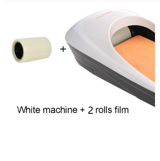 Máquina automática de cubierta de zapatos, dispensador de cubierta de suela de membrana de zapatos de una sola vez, ahorro de tiempo y trabajo, con 2 rollos de película: White 2 roll film
