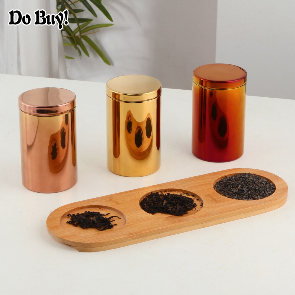 200ml Tea Caddies Stainless Steel Tea Caddy Small Japanese Storage Tin Mini Pu&#39;er Tea Sealed Tin,Teaware Canister Set Kitchen