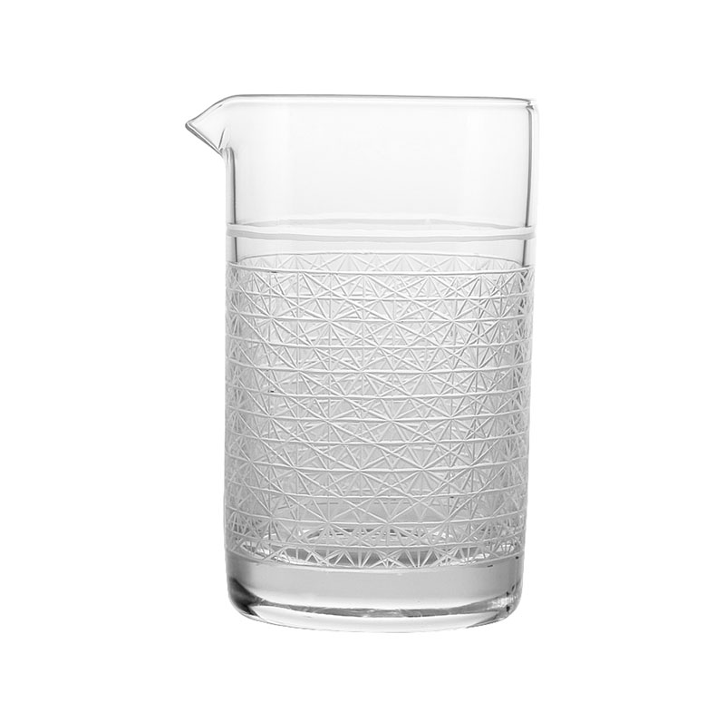 600ml Hand Blown Engraving Cocktail Mixing Glass: Default Title