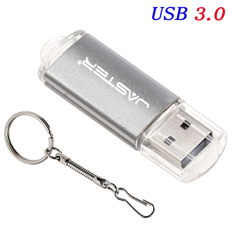 Black USB 3.0 Flash Drive 128GB High Speed Pen Drive 64GB Free Key Chain Memory Stick 32GB Plastic Metal Blue USB Stick 16GB: Silver / 32GB