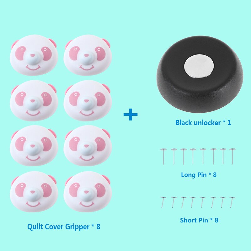 8 stuks panda dekbedovertrek gripper dekbed clip gesp beddengoed dekbed zak houder klem sluiting set handig eenvoudig te gebruiken met magneet: 3