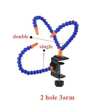 Toolour Bench Vise Table Clamp Soldering Station with 3pc Flexible Arms Soldeirng Iron Holder PCB Welding Repair Third Hand Tool: Red