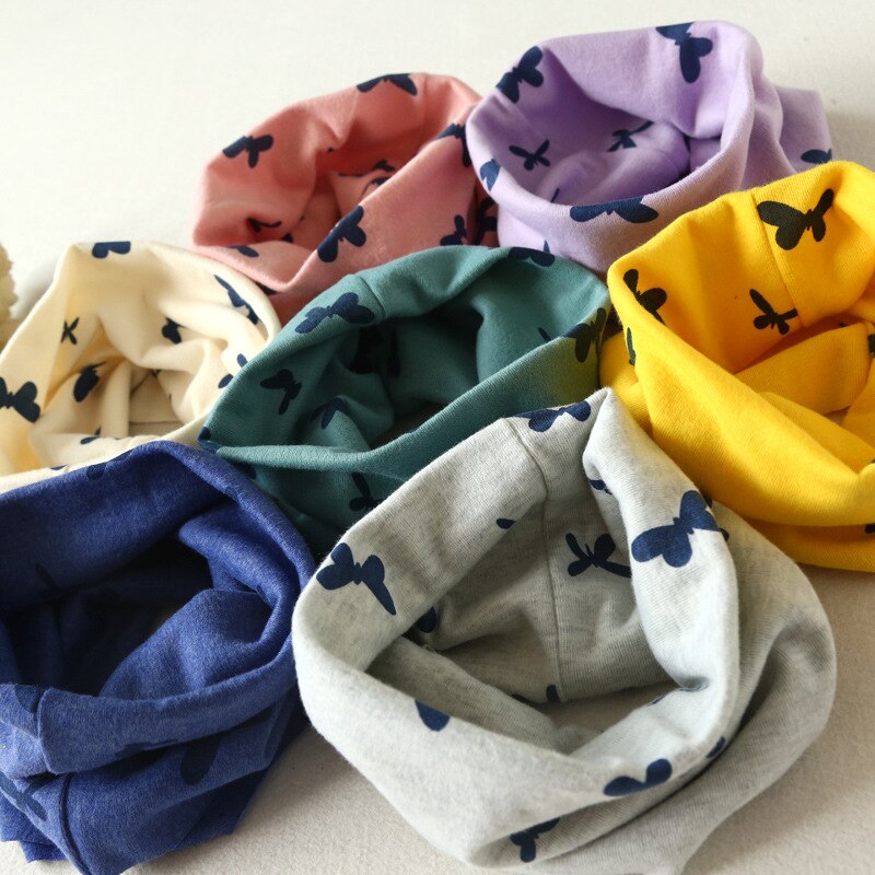 Baby Katoenen Sjaal Kinderen Mode Herfst Winter Jongens Meisjes Kraag Halsdoek Vlinder O-Ring Ronde Hals Sjaals