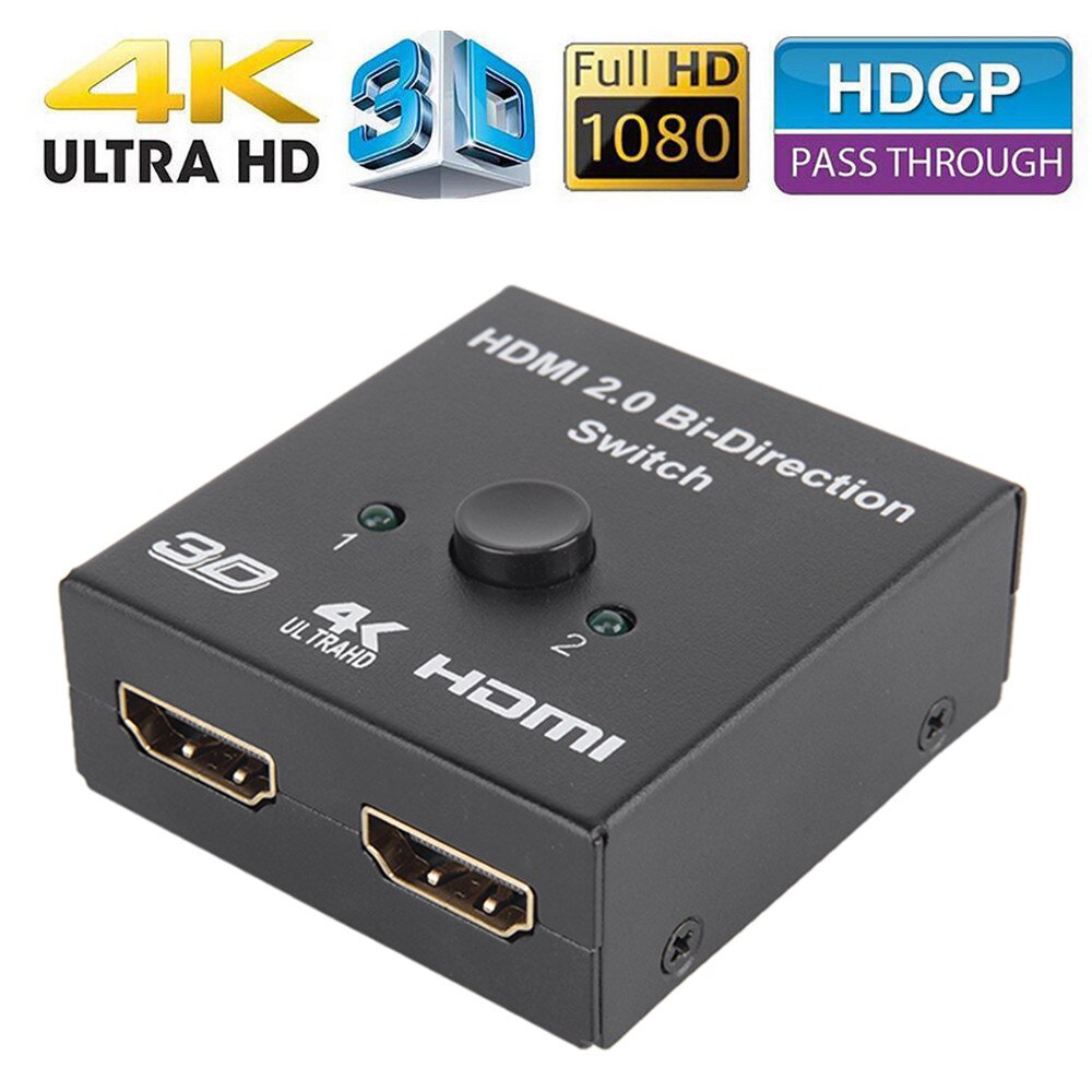 HDMI Bi-directionele 2x1 Switch Switcher of 1x2 Splitter Selector 3D 4 K HDCP 2.2