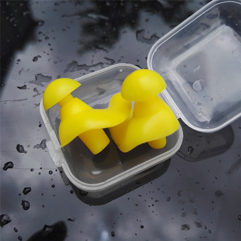 1 par bløde vandtætte ørepropper støvtætte øre miljømæssige silikone sportspropper dykning vandsport svømning tilbehør: Gul