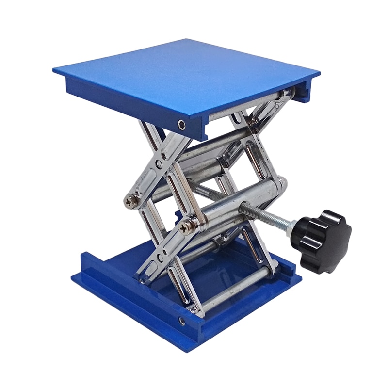 4X4'' Aluminum Manual Lab Jack lift Optical Sliding stage blue Lifting platform Manual Vertical Translation Stage