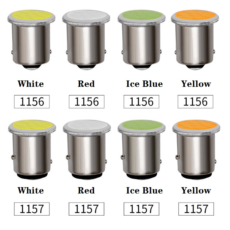 10 PCS Samochodowa żarówka LED P21W 1156 Ba15s 1157 Bay15d Światło kierunkowskazu COB 12V 7000K Białe automatyczne światła cofania i hamowania postojowego