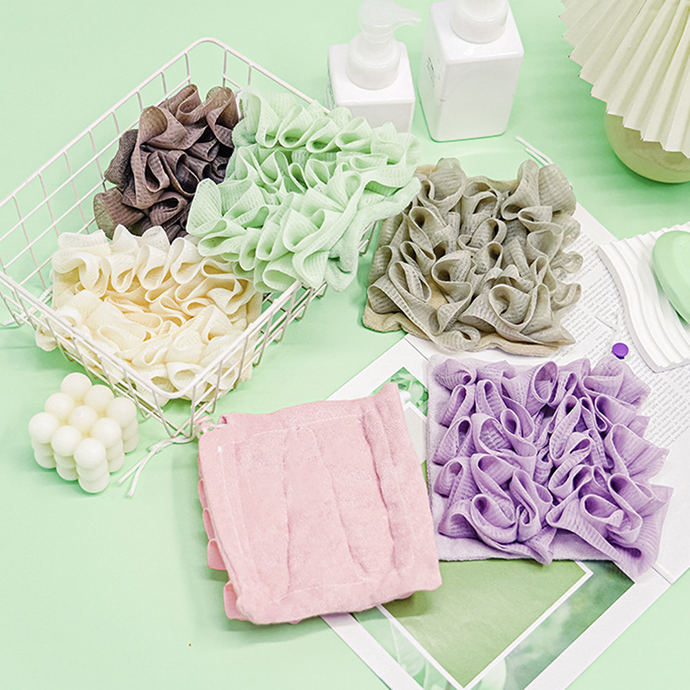 2 In1 Body Bad Spons Super Zachte Exfoliërende Loofahs Douchebal Hantable Scrub Handdoek Badbal Voor Lichaamsreinigingsborstel