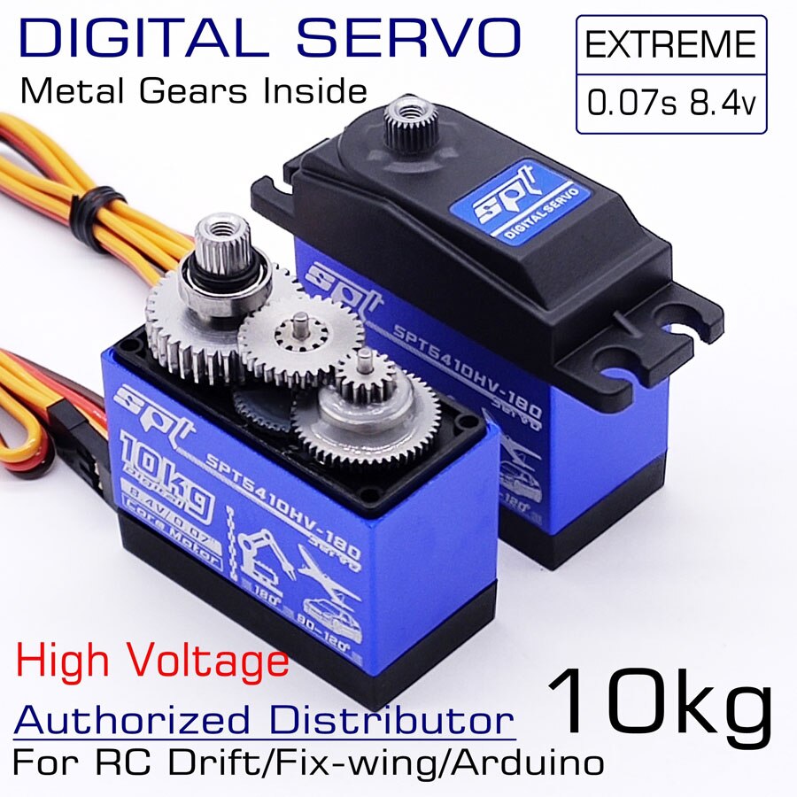 SPT 10kg 20kg 30kg 2S 8.4v Ad Alta Tensione Impermeabile Ingranaggi In Metallo Standard di Servo Digitale Per RC Crawler Auto Drift 3D Fix-Ala Robot