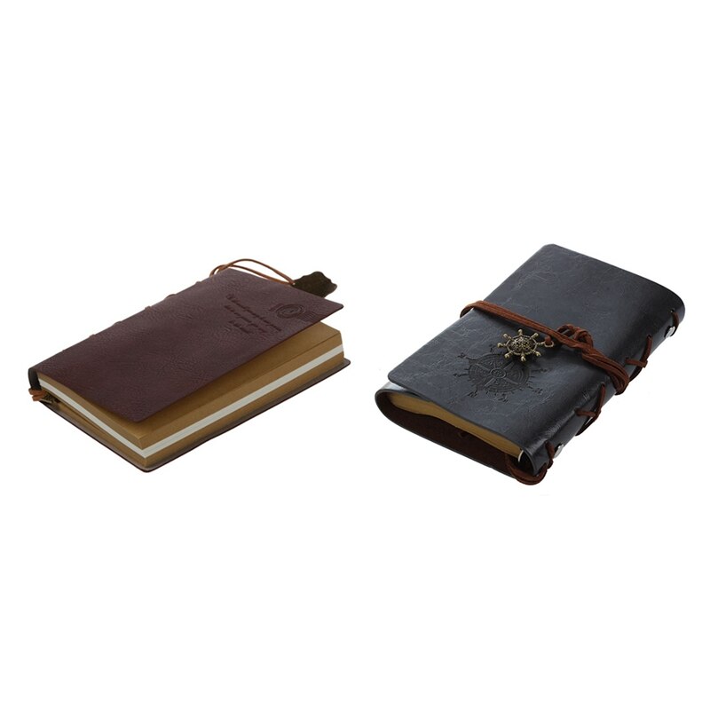 Leather Bound Blank Pages Journal Diary Notebook & Leather Bound Blank Pages Journal Diary Notepad Notebook (Black) S: Default Title