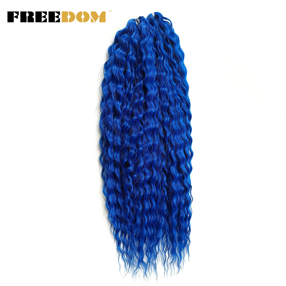 FREEDOM pelo rizado sintético para trenzas 24 pulgadas onda de agua Twist Crochet trenza pelo Ombre Rosa jengibre extensiones de cabello trenzado