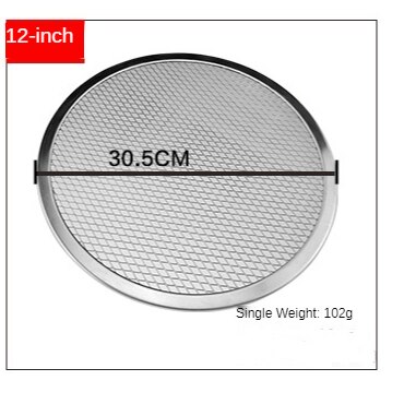 Aluminum Thickened Pizza Baking Pan Mesh Kitchen Pizza Tool Pizza Grill Tool Pizza Mesh Screen Fitting Baking Mould Accessories: 12Inch