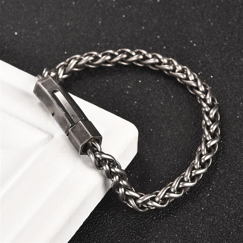 Vingtage Stainless Steel Chain Bracelet for Men Unique Punk Hiphop Male Bracelet Mens Jewelry Accessories Party