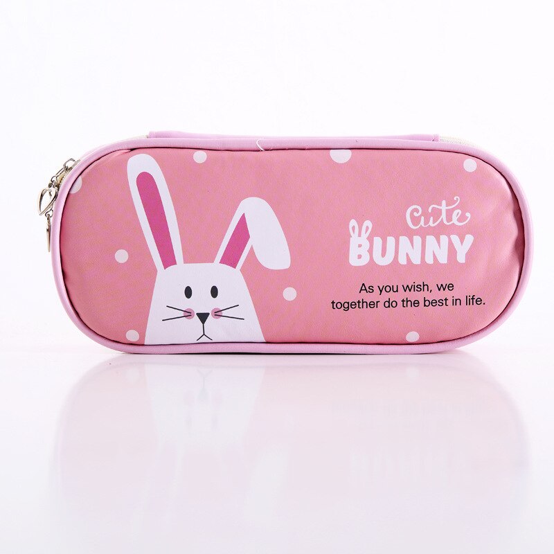 Kawaii escola lápis caso para meninas menino coreano plutônio pequeno penal dos desenhos animados grande caneta gato cor caixa de lápis claro bolsa estacionária