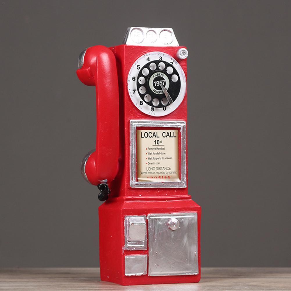 Figurines de téléphone Vintage, décoration de maison, modèle de téléphone mural suspendu, artisanat rétro, décoration de meubles, Q2R2