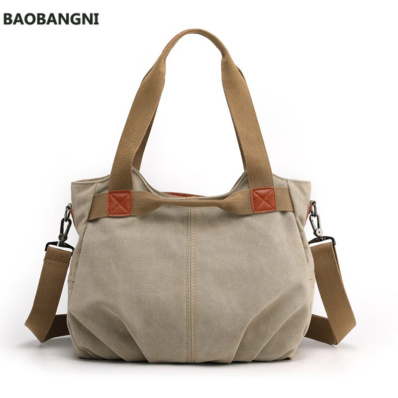 Canvas Hobos Bag Women Handbags Female Large Capacity Leisure Shoulder Bags for Travel Weekend Outdoor Bolsas Colors