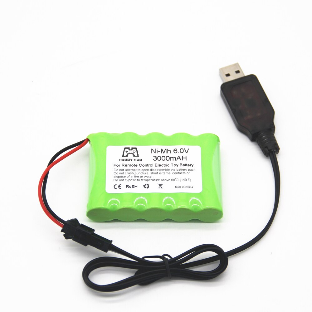 Hobby Hub 3000 Mah Ni-Mh 6 V Aa 2800 Mah 2400 Mah Oplaadbare Batterij 6.0 V Voor Elektrische Speelgoed Voor rc Auto Vrachtwagen Boot 3000 Mah Aa