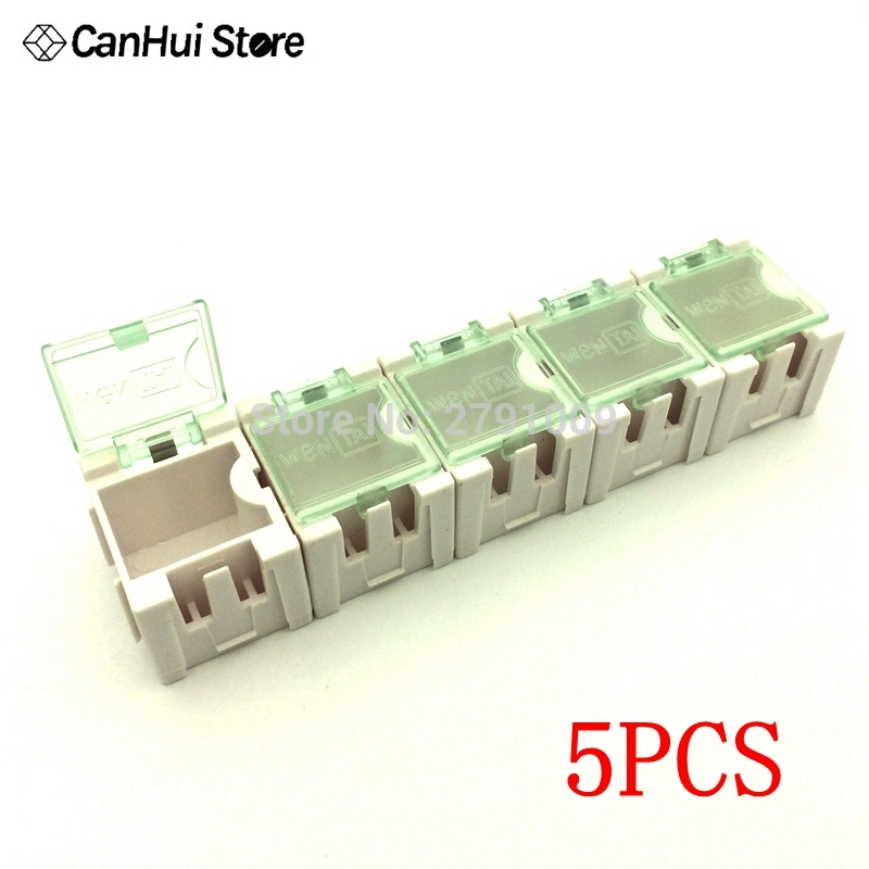 DIY Gereedschap Verpakking Elektronische Componenten Schroef Opbergdoos Verwijderbare Opslag SMD SMT Sieraden Werkzeug Fall: 1Number White 5PCS