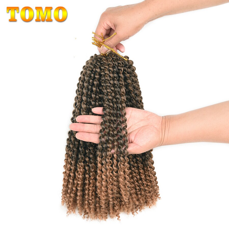 Tomo Afro Kinky Krullend Twist Haar 12 Inch Jerry Krul Synthetische Vlechten Ombre Kleur Marlybob Gehaakte Vlechten Hair Extensions 22 wortels