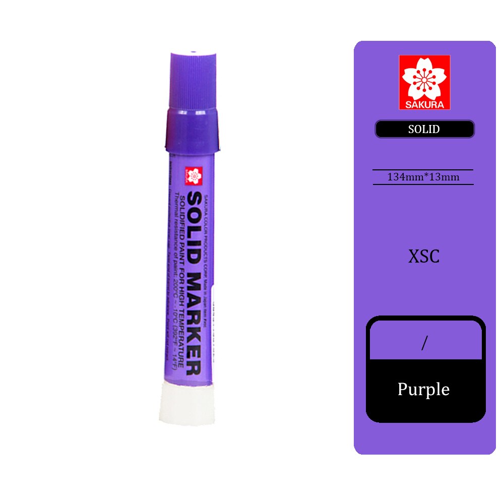 1pcs SAKURA XSC Solid Paint Pen Industry Water Writing Steel High Temperature Marker Pen Paint Pen Does Not Fade Marker Pen: purple