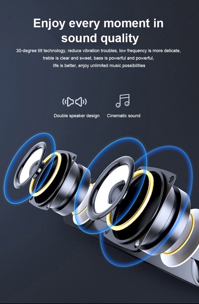 Usb Bedrade Krachtige Computer Speaker Stereo Luidsprekers Subwoofer Bass Speaker Surround Sound Box Voor Pc Laptop Telefoon Tablet MP3