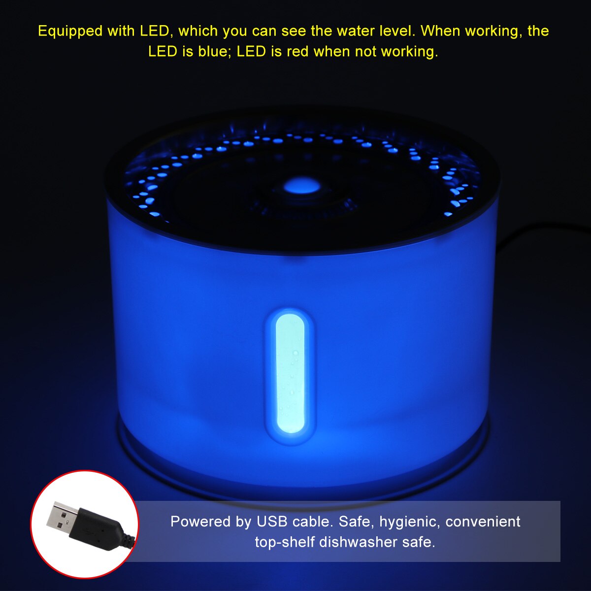 2.4l kat automatisk feeder drikke filter automatisk kat vand springvand til kæledyr vanddispenser hund drikkeskål med led lys