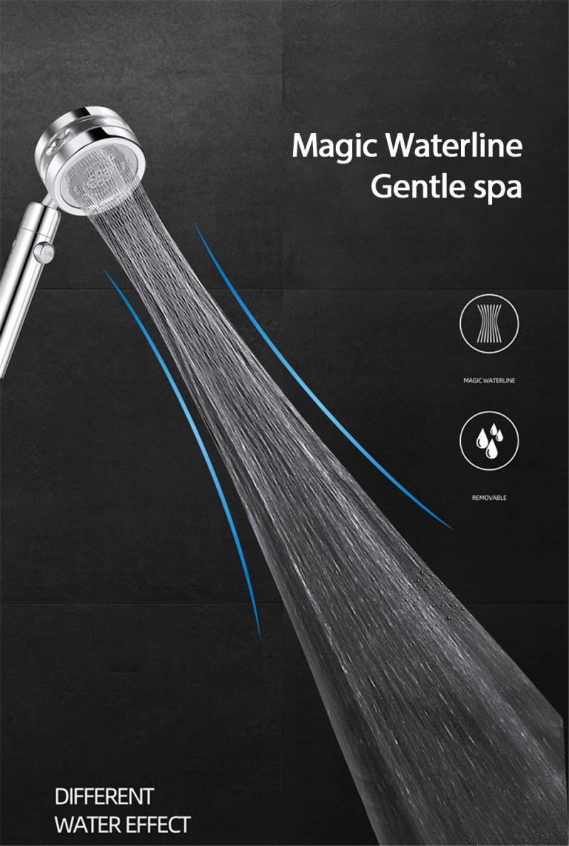 3 in 1 Turbocharged shower mirror magic small waist water shaking head shower bathroom material hardware accessories shower head