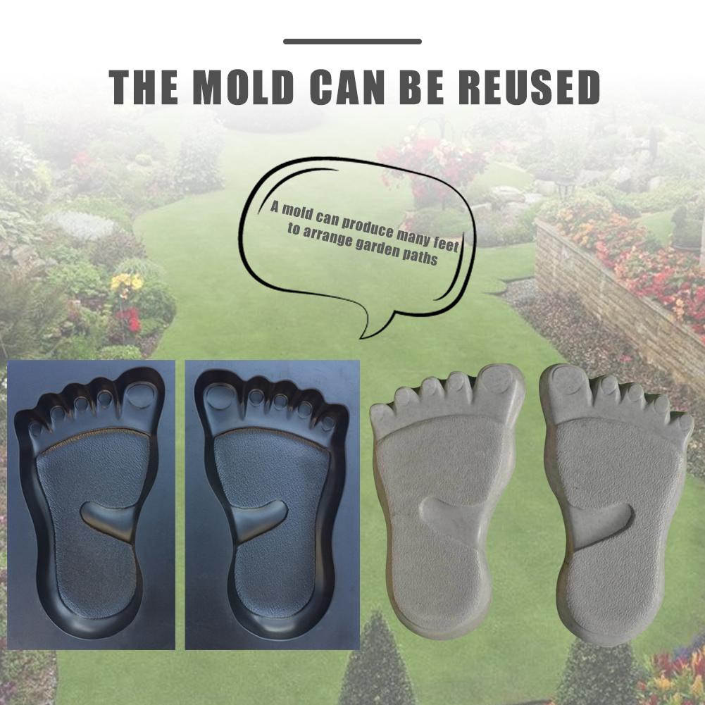 1 Pair Of Footprint Shape Concrete Mold Paving Floor Mould ABS Floor Mould For Lawn Park Garden Beach Path Decoration
