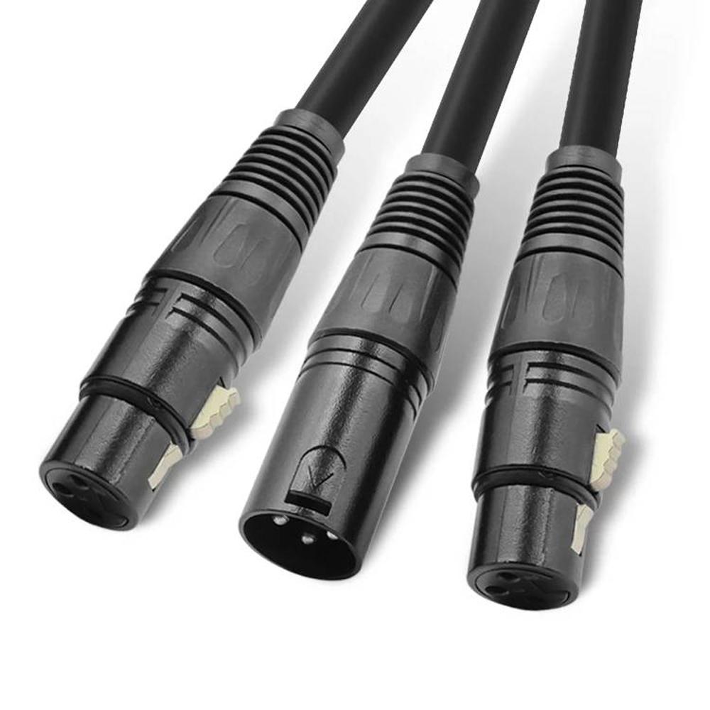 lballist XLR Male to Dual XLR Female Y Splitter Cable Foil and Braided Shielded For Microphone Mixer Amplifier 50cm 1.5m 3m
