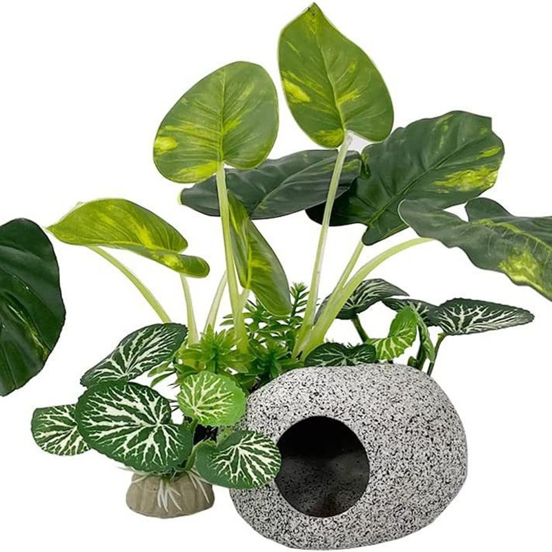 Ornamentos de aquário, plantas de simulação, decoração de paisagismo, tanque de peixes, plantas de água de plástico, flores, árvores, rochas, acessórios