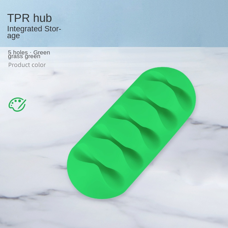 Kabelklemmer ledningsorganisatorer holder klæbende silikone skrivebordsopruller kabelholder skrivebord ledningsbeviklet kontortilbehør: Hvid