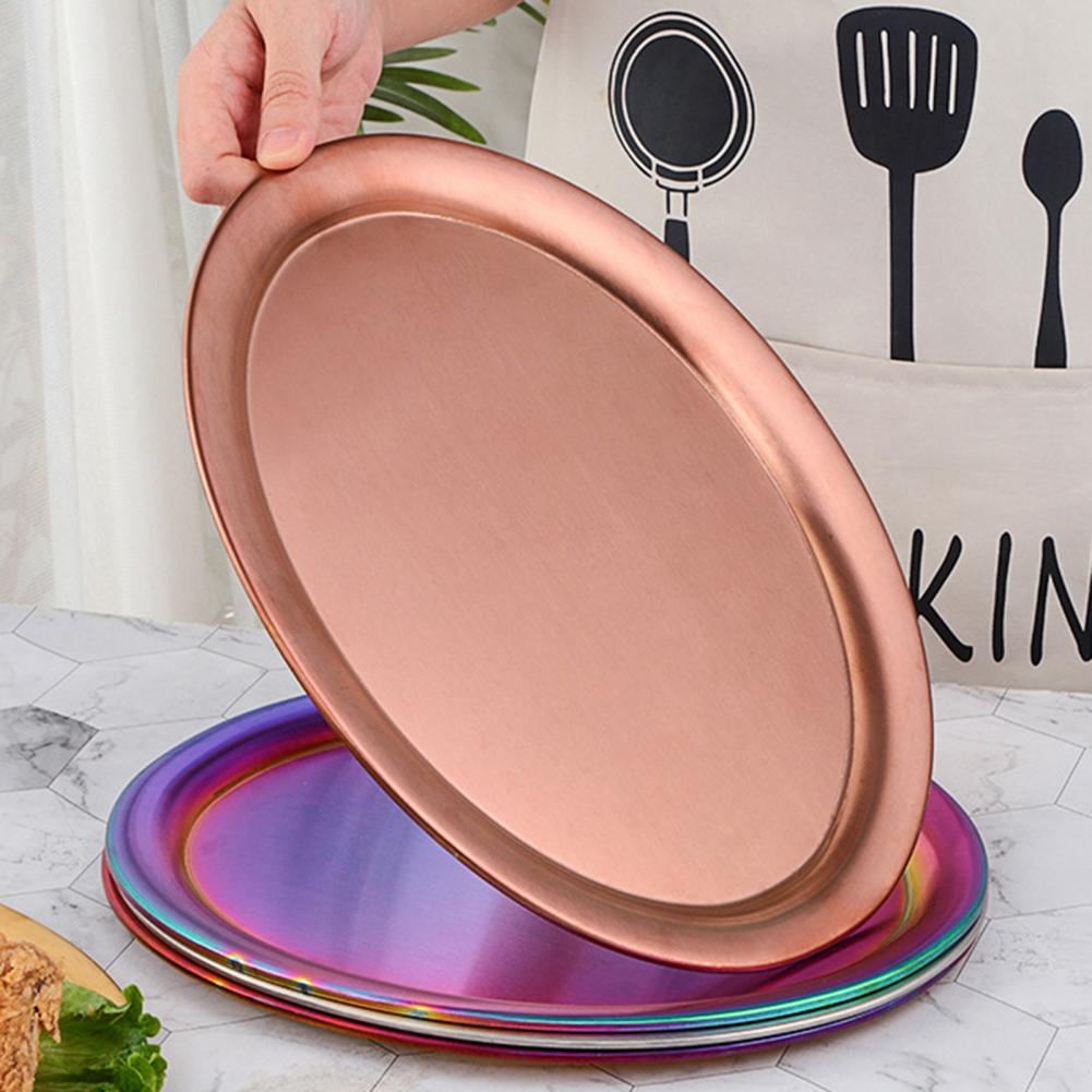 Unique Processing Stainless Steel Snack Dessert Dining Plate Family Party Supplies