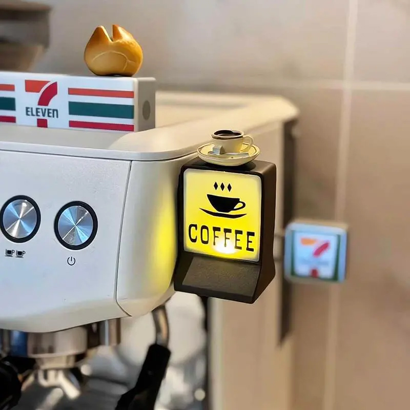 Kaffee Einkaufen magnetisch Kühlschrank Aufkleber Bequemlichkeit Geschäft hell Zeichen Heimat dekorativ Ornamente 711 leuchtend hell Boxen