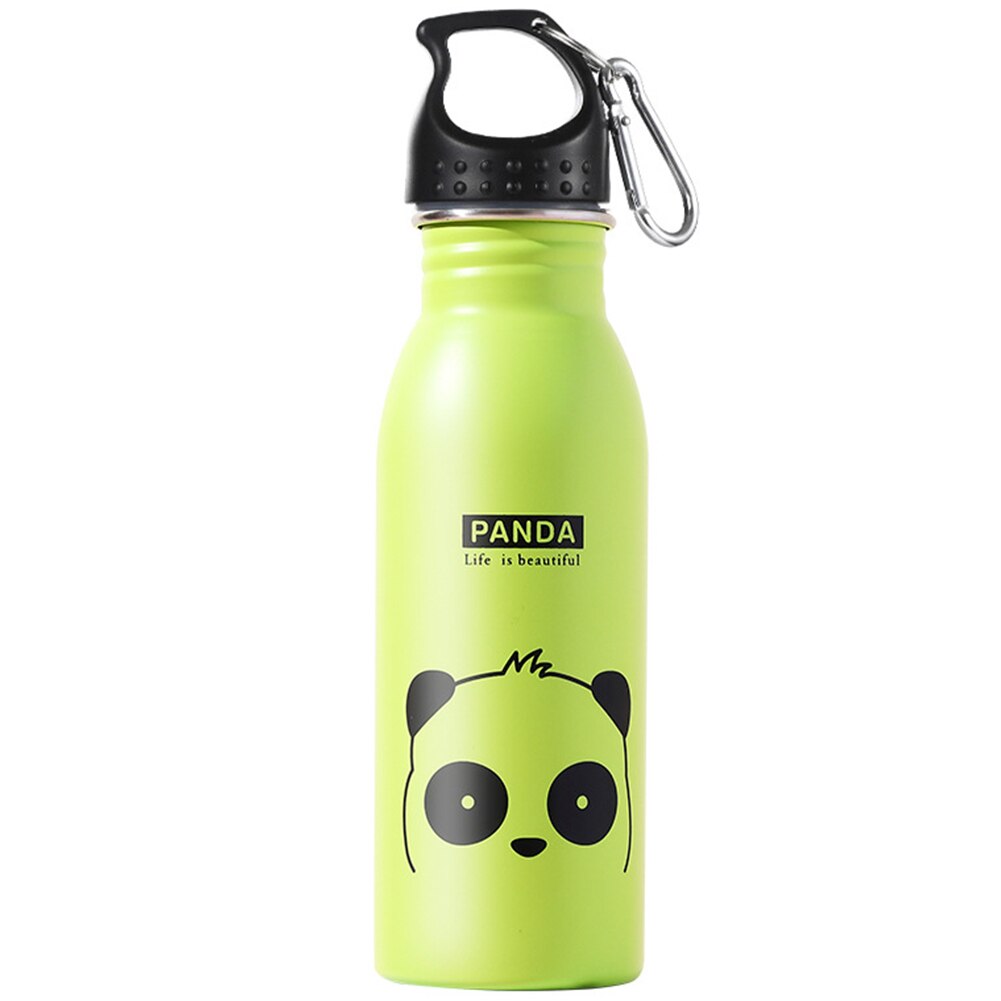 500 Ml Dier Patroon Water Fles Outdoor Sport Geïsoleerde Leuke Cartoon Kids Met Gesp Rvs Bergbeklimmen Camping: Green 2