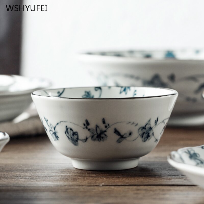 1 pcsjaponais petit déjeuner assiette nourriture fruits dessert assiette snack plateau cuisine boîte de rangement japonais en céramique bol soupe bol ensemble de couverts